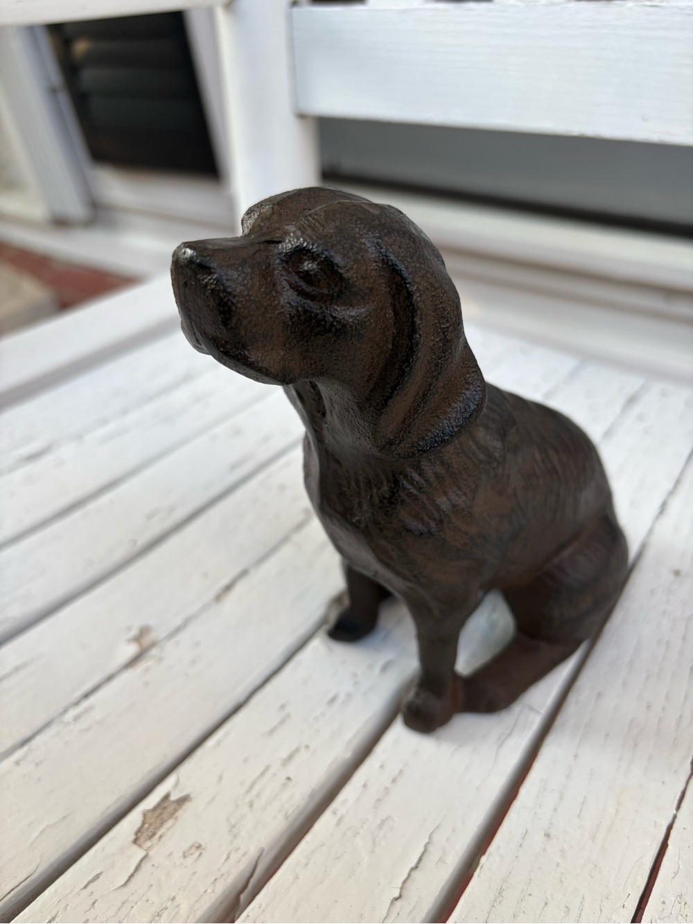 Cast Iron Brown Dog Figurine -